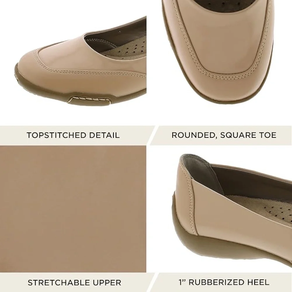 NEW ARRAY Women's Cascade Two-Tone Comfort Flat with Rubber Sole 10